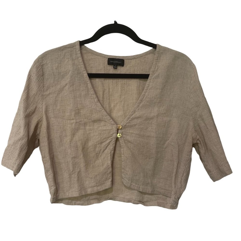 Majorelle Open Button Front Crop Top - image 1